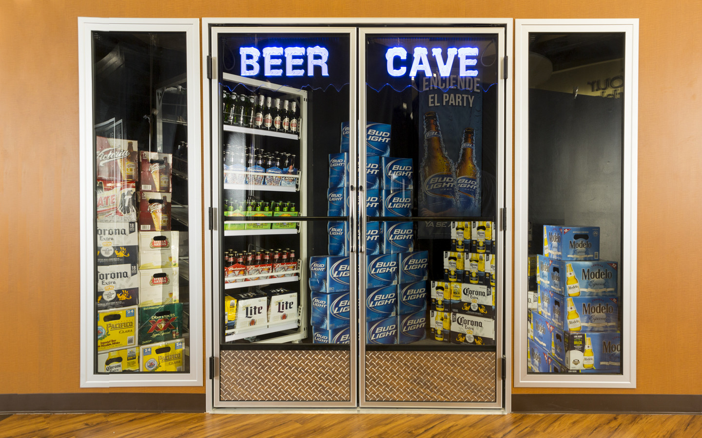 Commercial glass cooler display doors